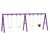 Mumzar outdoor 5 seat kids swing set featuring multiple swings in vibrant colors for outdoor play